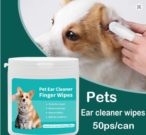 Pet ear cleaner - finger, wipes