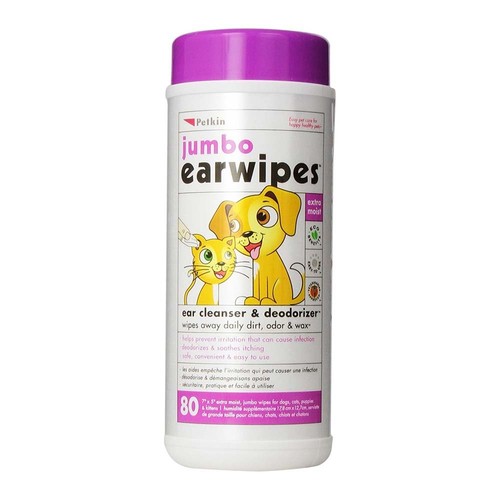 Petkin jumbo ear wipes - ear,