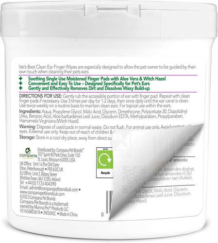 Dog ear cleansing wipes vet - dog,